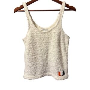 WEAR by Erin Andrews Fuzzy White U Miami Hurricanes Tank‎ Top M